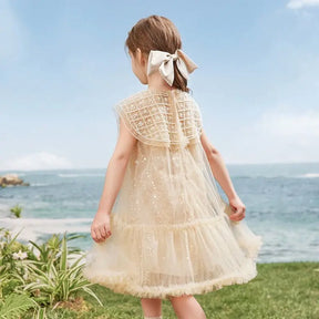 Vestido Infantil Com Lantejoulas Florais