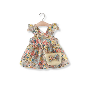 Vestido Infantil Vintage Floral