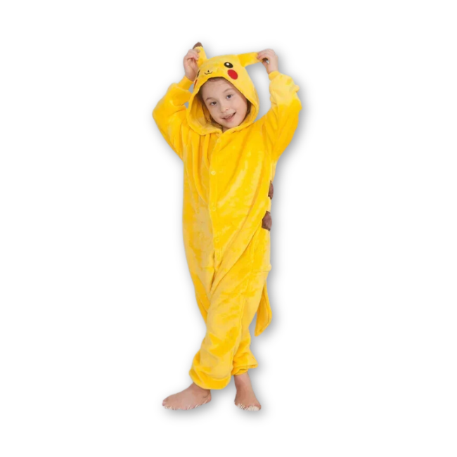 Pijama Macacão Infantil Peluciado Pikachu