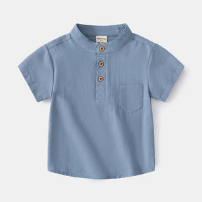 Camisa de Linho Infantil Gola Padre