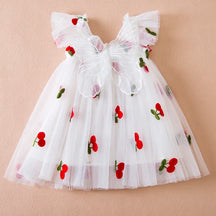 Vestido Infantil Tule Cerejinha