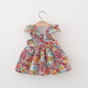 Vestido Infantil Vintage Floral