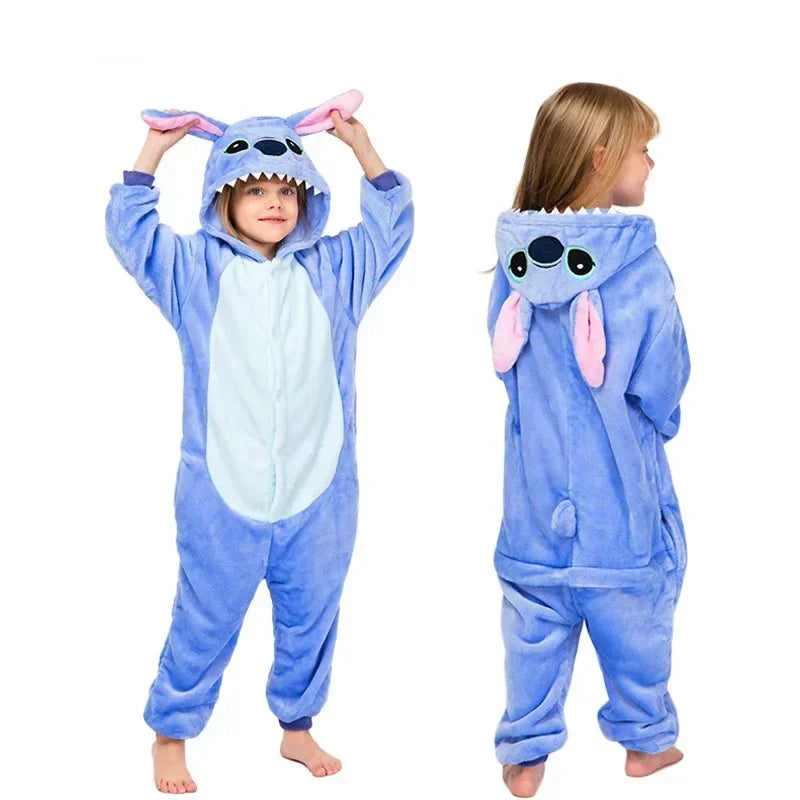 Pijama Macacão Infantil Peluciado Stitch