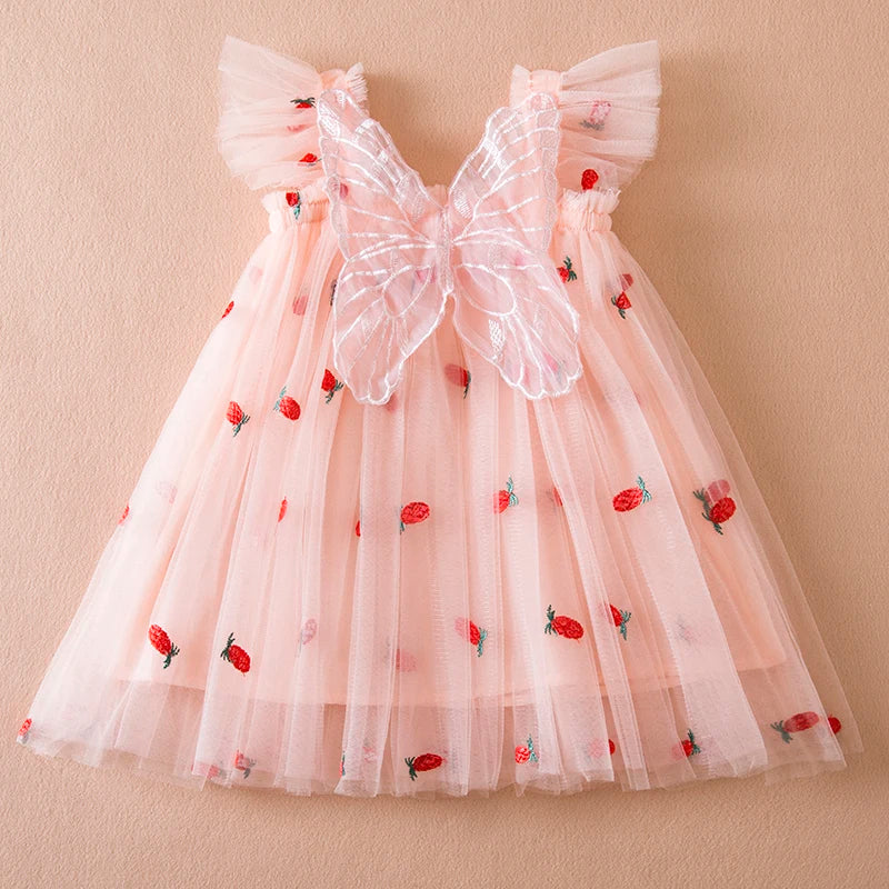 Vestido Infantil Tule Cerejinha