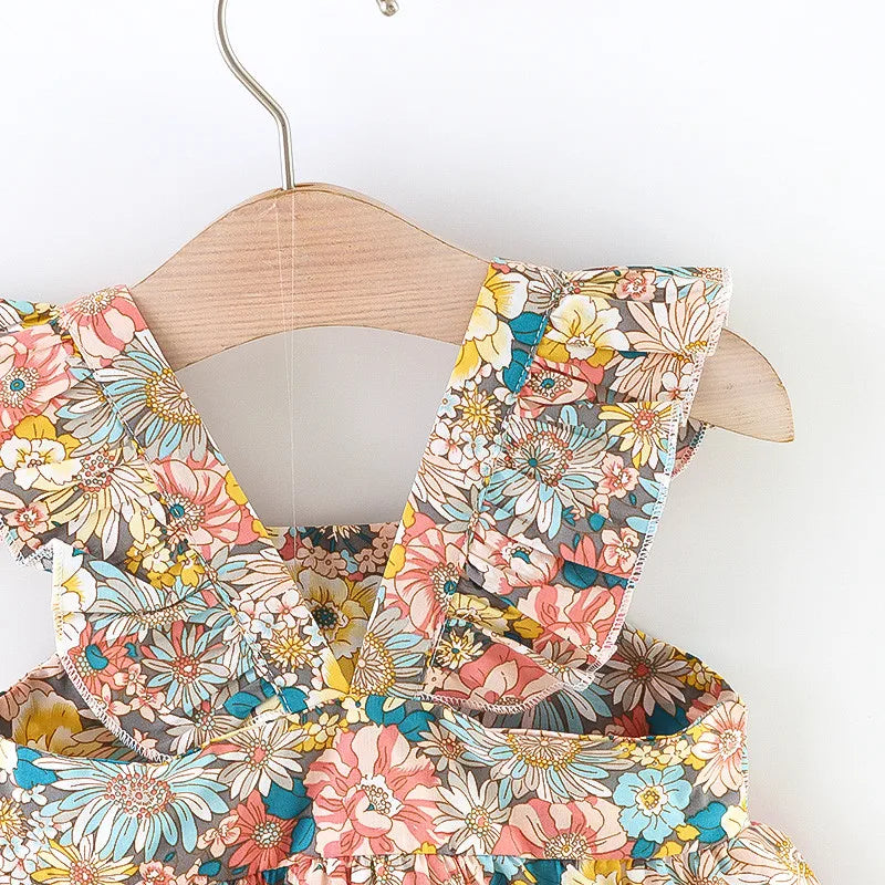 Vestido Infantil Vintage Floral